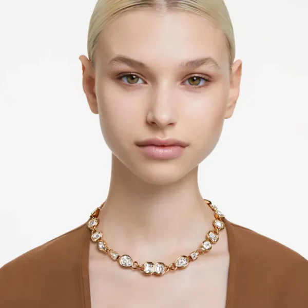 Swarovski Dextera ketting Verschillende slijpvormen Goud/Wit 5665497