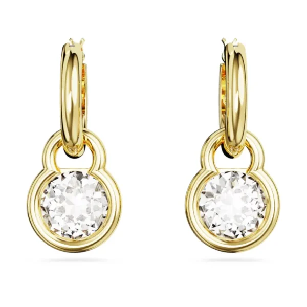 Swarovski Dextera oorbellen Ronde slijpvorm Goud/Wit 5666023