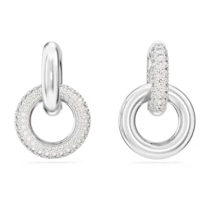 Swarovski Dextera oorbellen Interlinked Hoop Zilver/Wit 5671807
