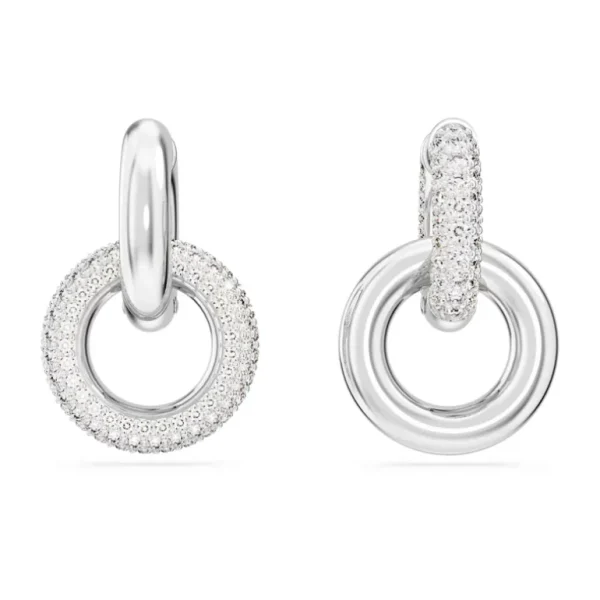 Swarovski Dextera oorbellen Interlinked Hoop Zilver/Wit 5671807