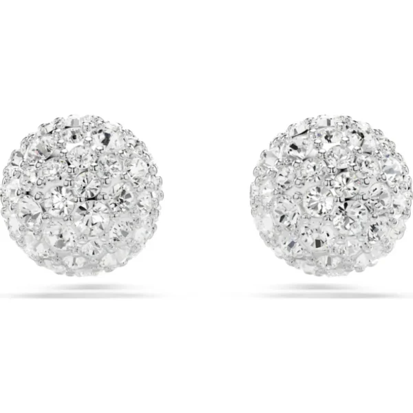 Swarovski Dextera oorbellen Ronde slijpvorm Zilver/Wit 5700290