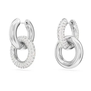 Swarovski Dextera oorbellen Interlinked Hoop Zilver/Wit 5671807