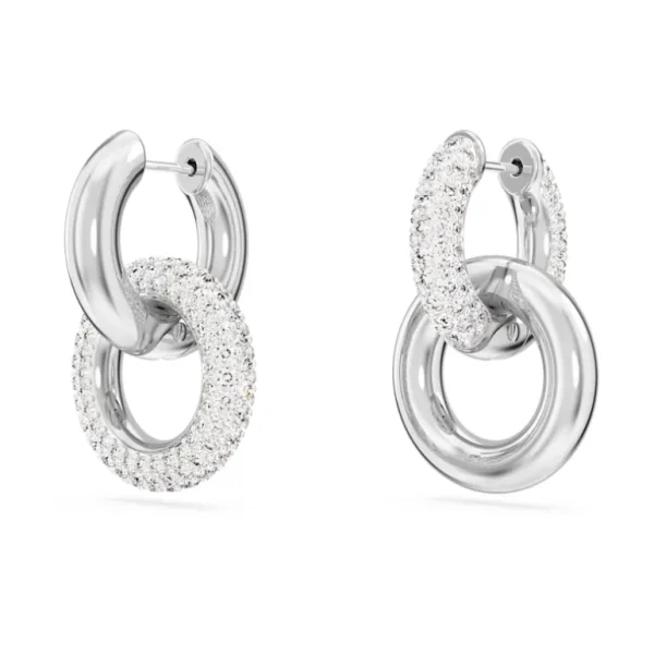 Swarovski Dextera oorbellen Interlinked Hoop Zilver/Wit 5671807