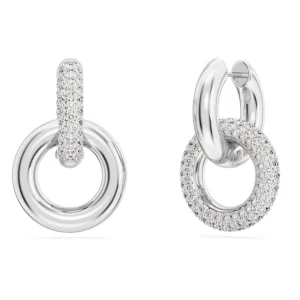Swarovski Dextera oorbellen Interlinked Hoop Zilver/Wit 5671807