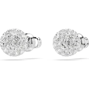 Swarovski Dextera oorbellen Ronde slijpvorm Zilver/Wit 5700290