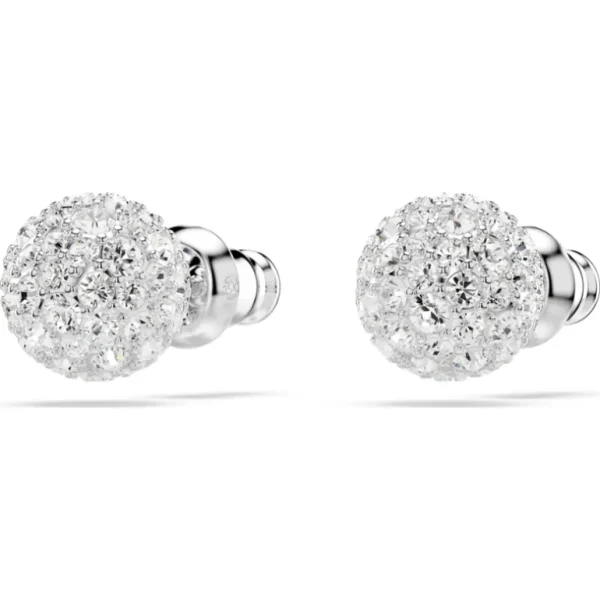 Swarovski Dextera oorbellen Ronde slijpvorm Zilver/Wit 5700290
