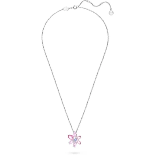 Swarovski Gema ketting met hanger Bloem Zilver/Roze 5662493