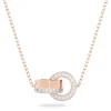 Swarovski Hollow ketting met hanger Twee cirkels Rosé/Wit 5636496