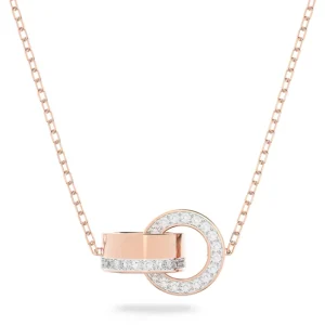 Swarovski Hollow ketting met hanger Twee cirkels Rosé/Wit 5636496