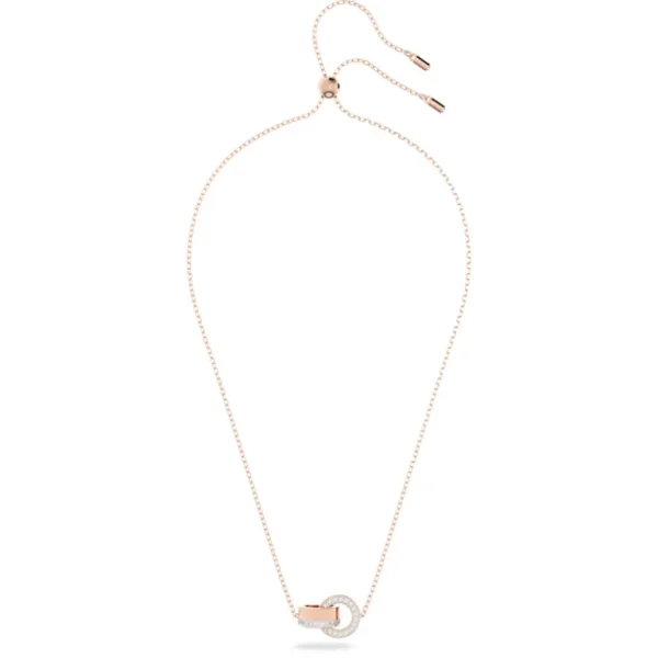 Swarovski Hollow ketting met hanger Twee cirkels Rosé/Wit 5636496