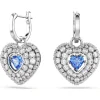 Swarovski Hyperbola oorbellen Hartvorm Zilver/Blauw 5680392