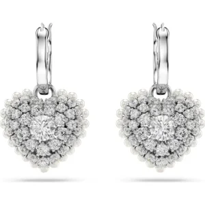 Swarovski Hyperbola oorbellen Hartvorm Zilver/Wit 5684384