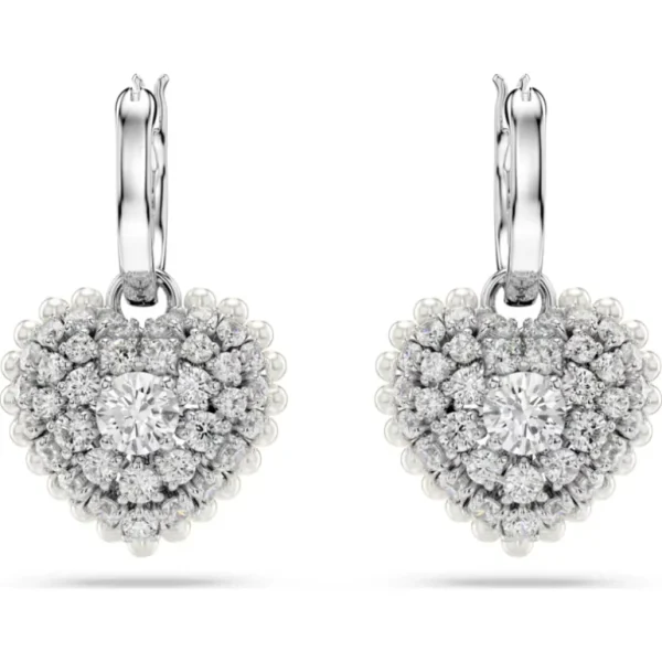 Swarovski Hyperbola oorbellen Hartvorm Zilver/Wit 5684384