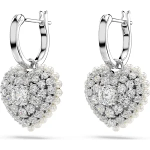 Swarovski Hyperbola oorbellen Hartvorm Zilver/Wit 5684384