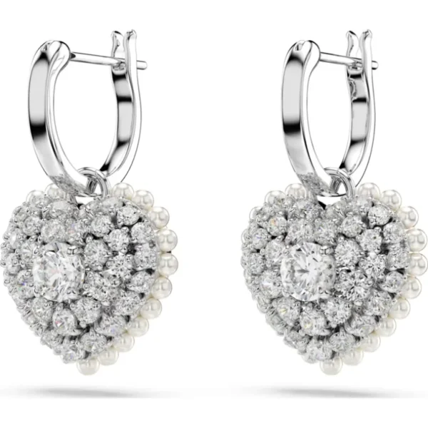 Swarovski Hyperbola oorbellen Hartvorm Zilver/Wit 5684384