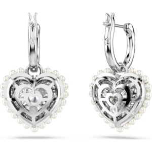 Swarovski Hyperbola oorbellen Hartvorm Zilver/Wit 5684384