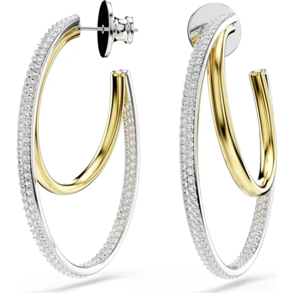 Swarovski Hyperbola oorbellen Ronde slijpvorm Goud/Wit 5702400