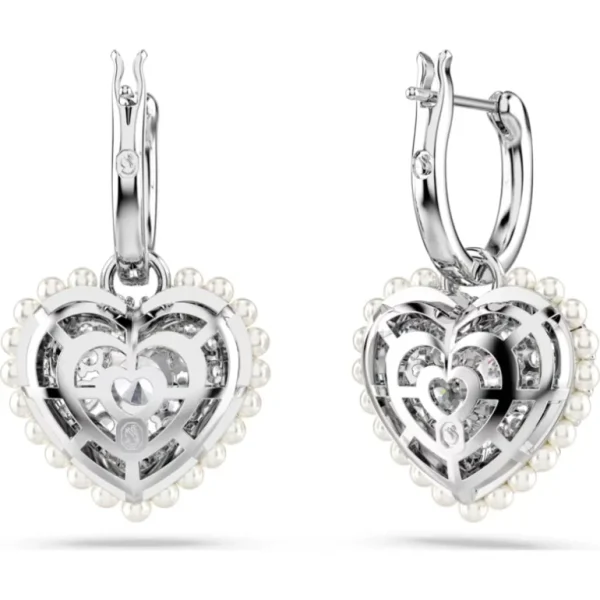 Swarovski Hyperbola oorbellen Hartvorm Zilver/Wit 5684384