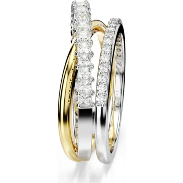 Swarovski Hyperbola ring Verschillende slijpvormen Zilver/Wit