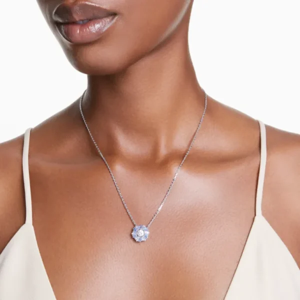 Swarovski Idyllia ketting met hanger Bloem blauw Zilver/Blauw 5680013