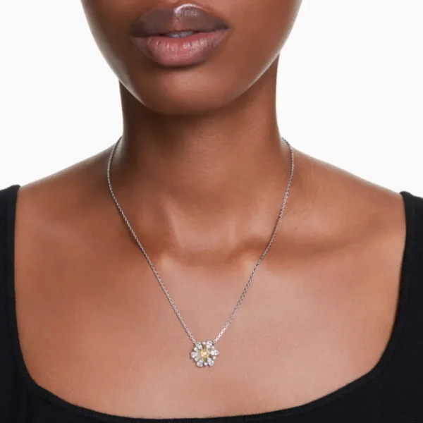 Swarovski Idyllia ketting met hanger Bloem Zilver/Geel 5679939