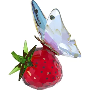Swarovski Idyllia kristallen beeldje Vlinder met aardbei Rood/Groen 5666846