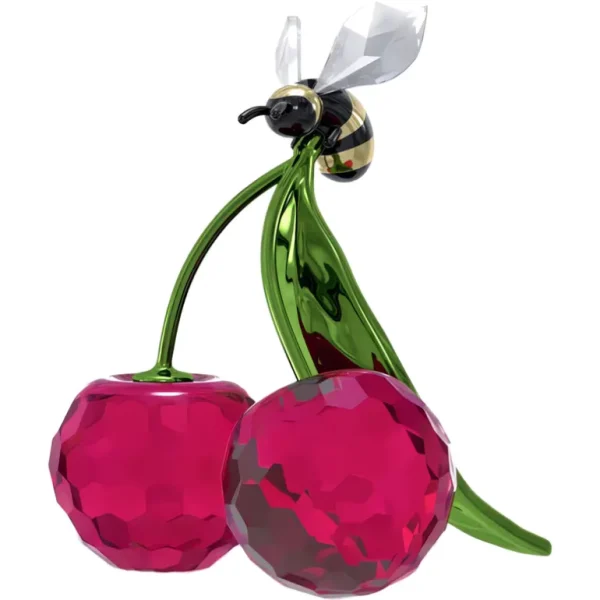 Swarovski Idyllia kristallen beeldje Bij en kersen Rood/Groen 5667550