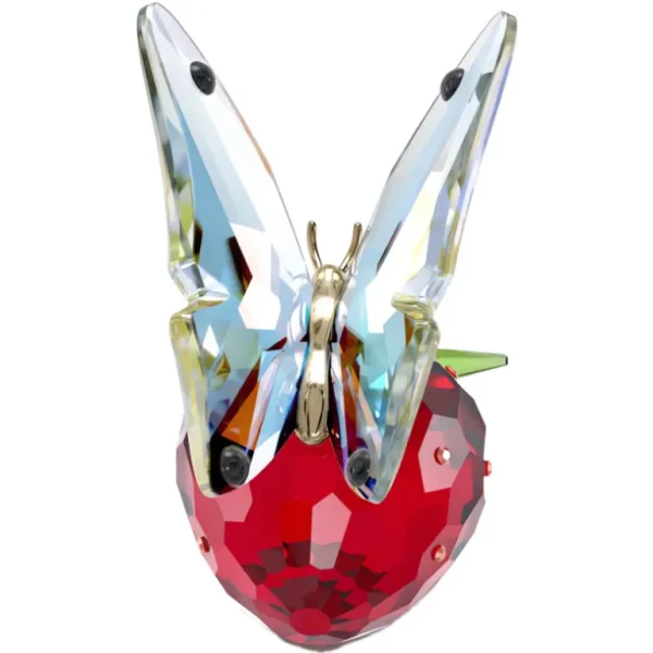 Swarovski Idyllia kristallen beeldje Vlinder met aardbei Rood/Groen 5666846