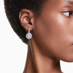 Swarovski Idyllia oorbellen Bloemvorm Zilver/Blauw 5680016