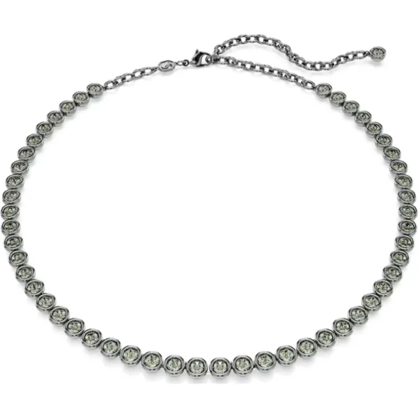 Swarovski Imber ketting Tennis ronde slijpvorm Zilver/Grijs 5682593