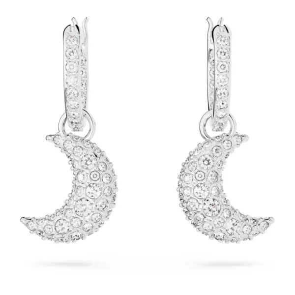 Swarovski Luna oorbellen Met maantjes Zilver/Wit 5666157