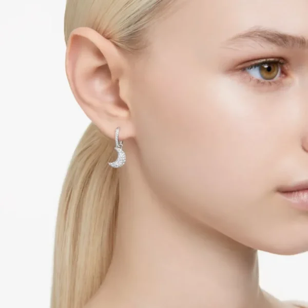 Swarovski Luna oorbellen Met maantjes Zilver/Wit 5666157