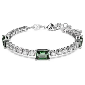 Swarovski Matrix armband Tennis verschillende slijpvormen Zilver/Groen (15,5 - 19,5 cm) 5666422
