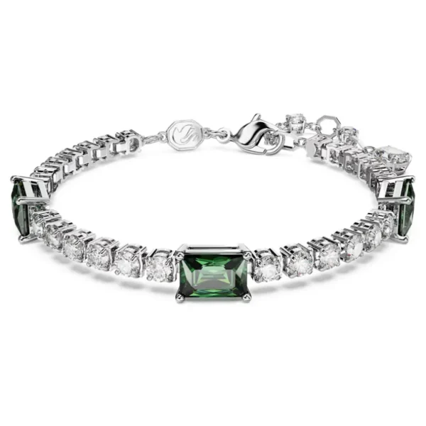Swarovski Matrix armband Tennis verschillende slijpvormen Zilver/Groen (15,5 - 19,5 cm) 5666422
