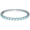 Swarovski Matrix armband Tennis round cut Zilver/Blauw (L) 5648929