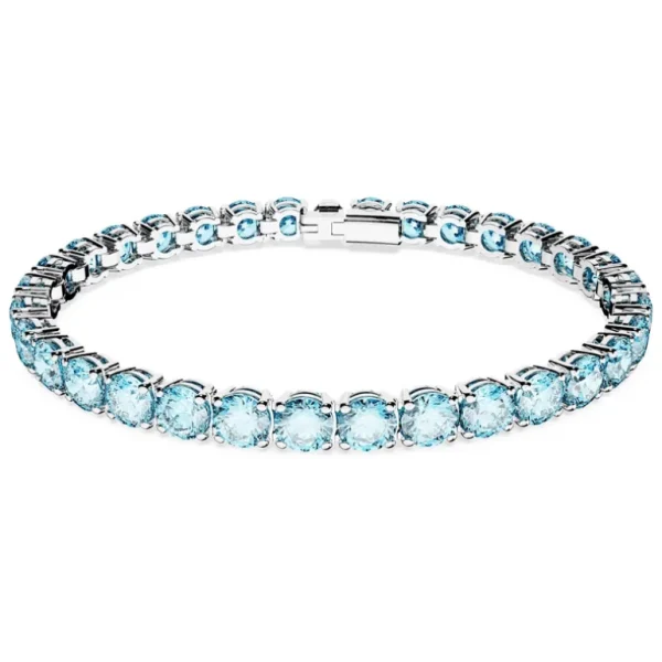 Swarovski Matrix armband Tennis round cut Zilver/Blauw (M) 5648928