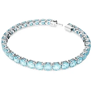 Swarovski Matrix armband Tennis round cut Zilver/Blauw (L) 5648929