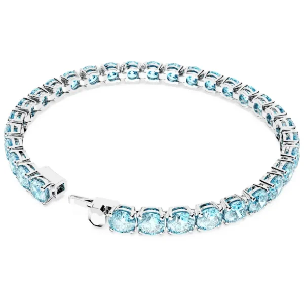 Swarovski Matrix armband Tennis round cut Zilver/Blauw (M) 5648928