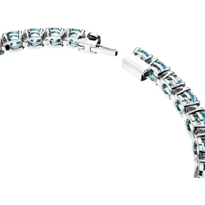 Swarovski Matrix armband Tennis round cut Zilver/Blauw (M) 5648928