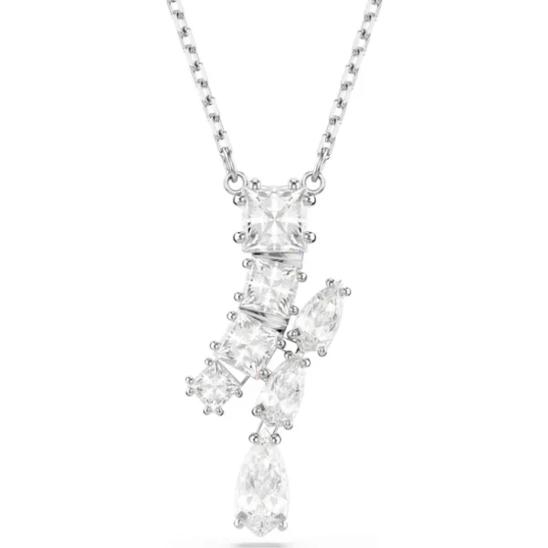 Swarovski Matrix ketting met hanger Verschillende slijpvormen Zilver/Wit 5700420