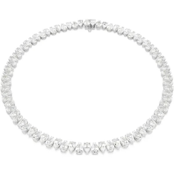 Swarovski Matrix ketting Tennis peervorm Zilver/Wit 5662277