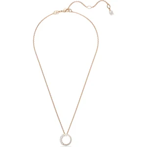 Swarovski Matrix ketting met hanger Ronde slijpvorm Crystal Pearl Rosé/Wit 5692265