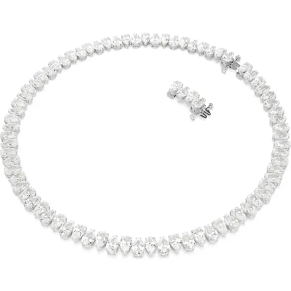 Swarovski Matrix ketting Tennis peervorm Zilver/Wit 5662277