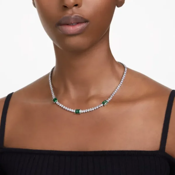 Swarovski Matrix ketting Tennis verschillende slijpvormen Zilver/Wit 5666168