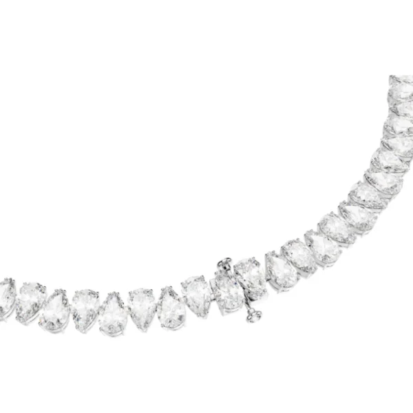 Swarovski Matrix ketting Tennis peervorm Zilver/Wit 5662277