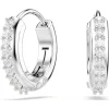 Swarovski Matrix oorbellen Ronde slijpvorm Zilver/Wit 5690670