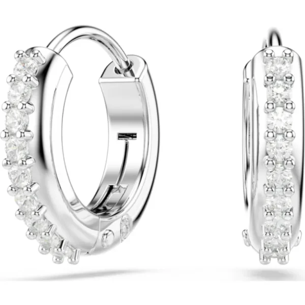 Swarovski Matrix oorbellen Ronde slijpvorm Zilver/Wit 5690670