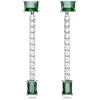 Swarovski Matrix oorbellen Verschillende slijpvormen Zilver/Groen 5665786