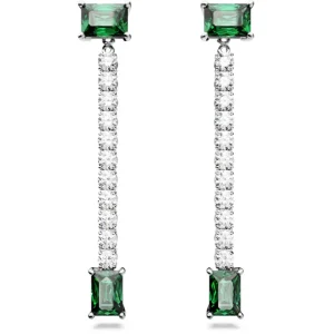Swarovski Matrix oorbellen Verschillende slijpvormen Zilver/Groen 5665786