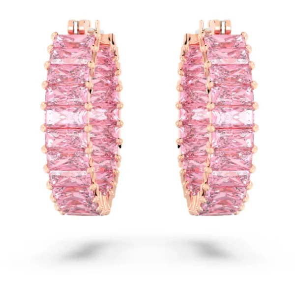 Swarovski Matrix oorbellen Baguette - slijpvorm Rosé/Roze (2,2 cm) 5657726